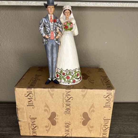 Jim Shore Cake Topper Bride and Groom I DO Figurine #4007600 7.25" tall - Picture 2 of 7